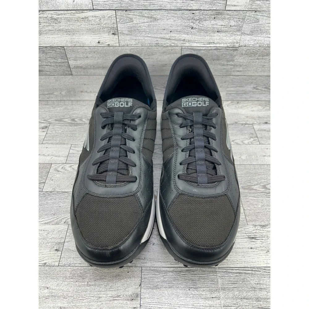 Skechers GoGolf Slip-ins Arch Fit‎ Men Sz 13 Black White Spikeless Shoes 214110